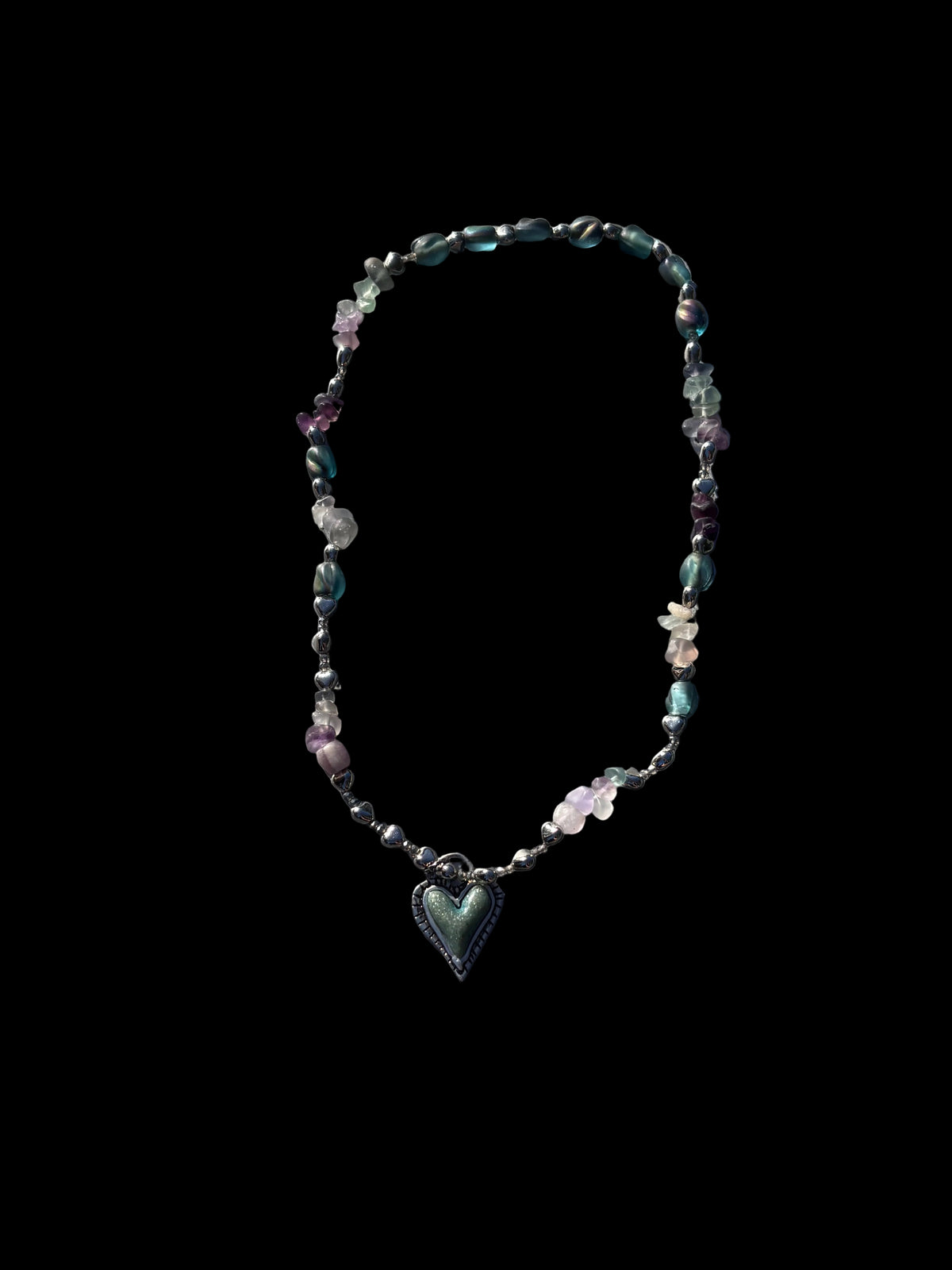 Made with Flourite and Acryilic beads 