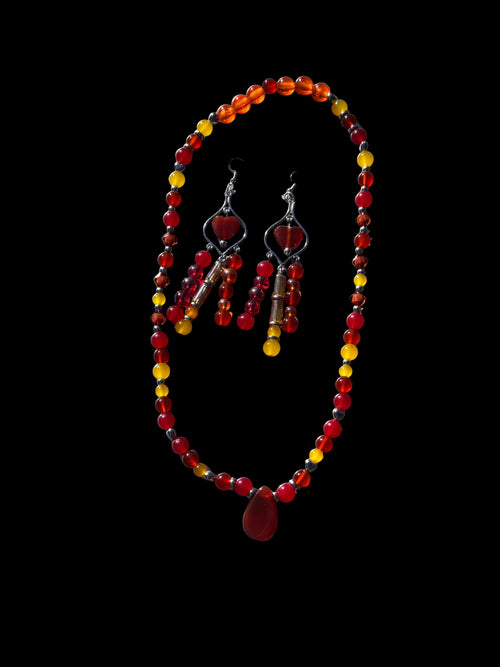 Carnelian, Red Jasper and Topaz set