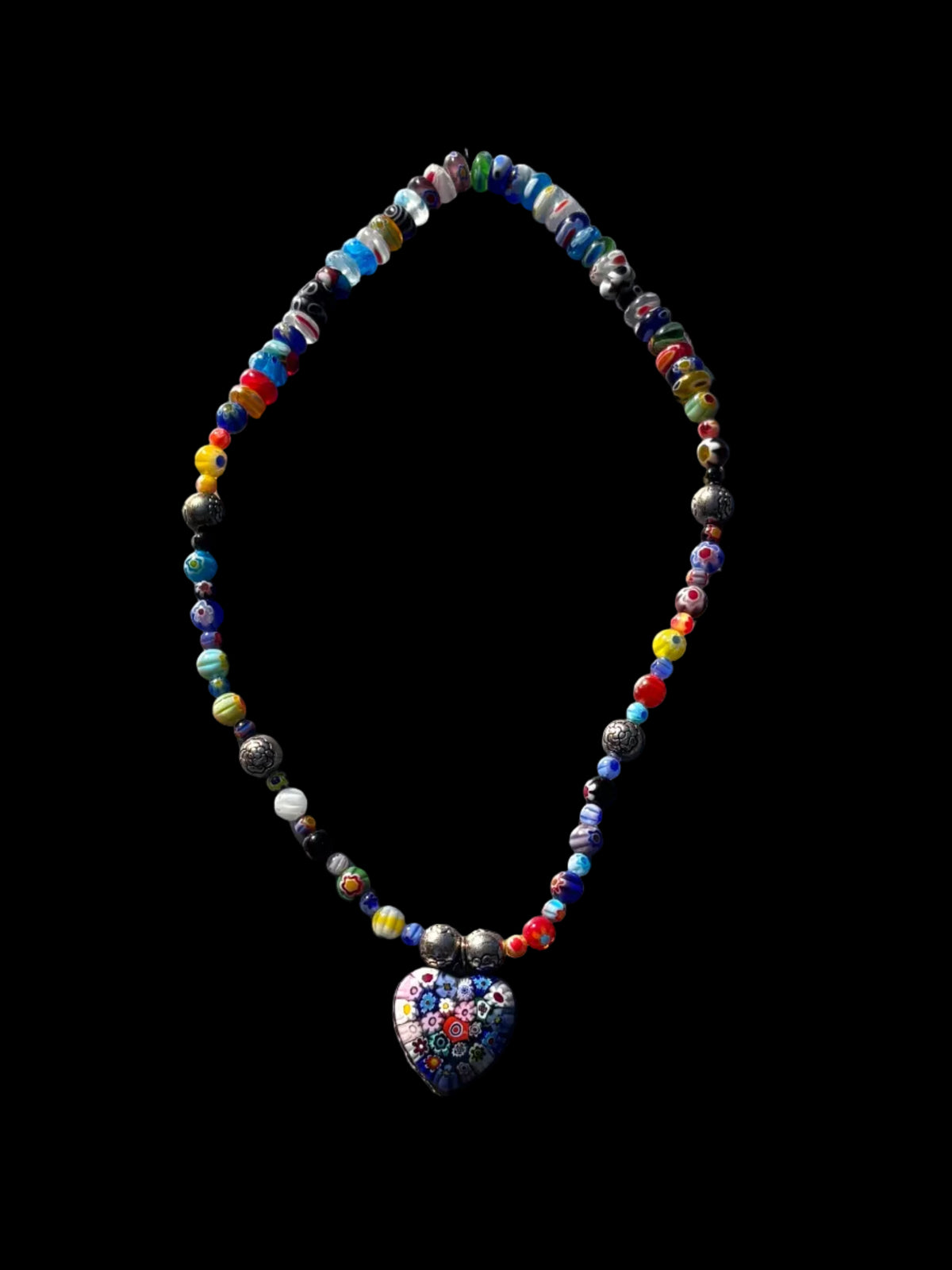 Acrylic Beaded necklace with alloy and resin beads 